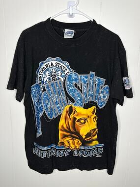 Vintage Penn State Nittany Lions T Shirt Large Single Stitch USA 90s Graphic